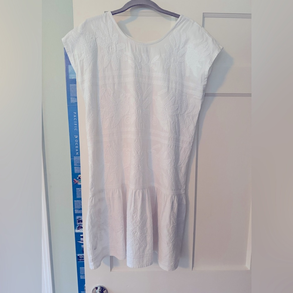 Gray Tan Casual Cap Sleeve Crew Neck Sundress